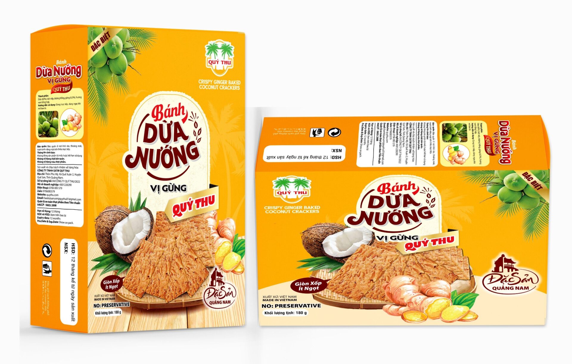 Được sản xuất từ dừa tươi cũng với gừng sẻ Quế Sơn Quảng Nam